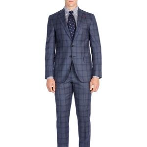 Windowpane wool suit sold out worldwide NWT